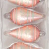 Coral Velvet Glass 4 Pack Ornaments With Aqua Burst - Teardrops
