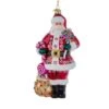 Bellissimo Glass Santa Candy With Candy Ornament
