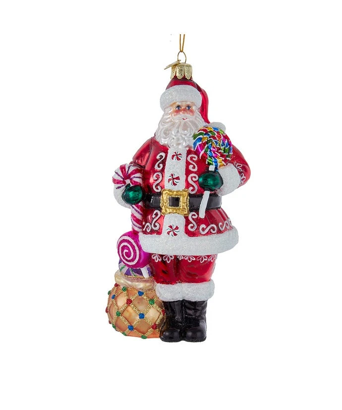 Bellissimo Glass Santa Candy With Candy Ornament 1 Bellissimo Glass Santa Candy With Candy Ornament