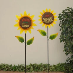 Metal Sunflower Yard Stake - -Toy Series Store ap5zwh2vdmutwluyr3wn