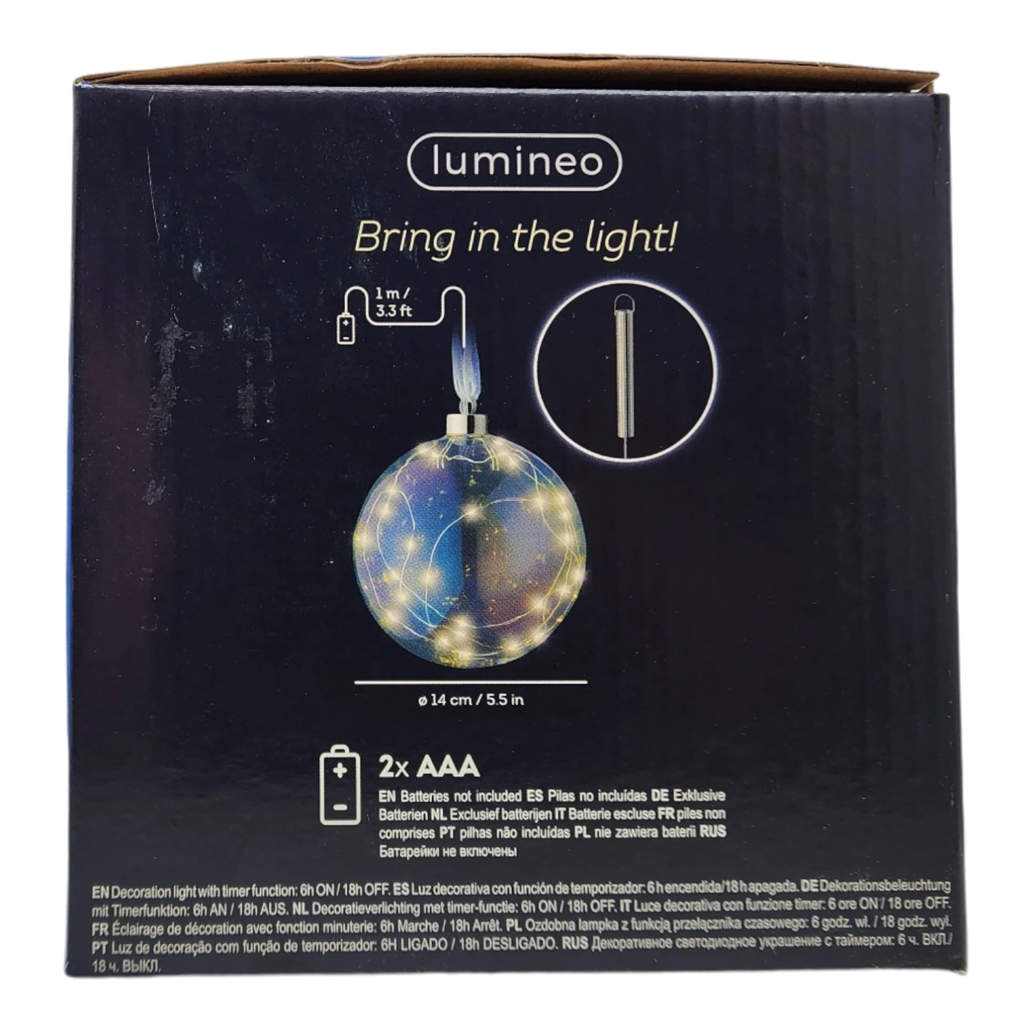 Lumineo Micro LED Lighted Ball Ornament - Warm White 4 Lumineo Micro LED Lighted Ball Ornament - Warm White - Image 4