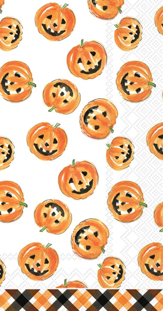 Pumpkin Faces - Guest Towel 1 Pumpkin Faces - Guest Towel