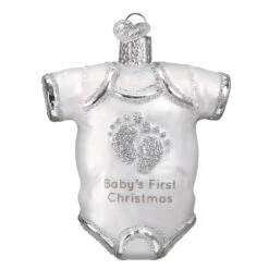 Babys First Christmas White Baby Onesie Glass Ornament -Toy Series Store chyq9q4uitmbyugmi0a3