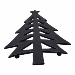 Cast Iron Matte Black Christmas Tree Trivet
