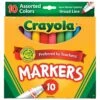 Crayola Markers - Broad Line - Assorted Colors - 10 Count