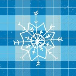 Mad For Plaid Cocktail Napkin - Snowflake -Toy Series Store daiznic2nf1hxkvwwtdy