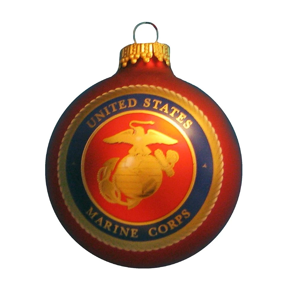 Kurt Adler Marine Corps Glass Logo Ball Ornament 1 Kurt Adler Marine Corps Glass Logo Ball Ornament
