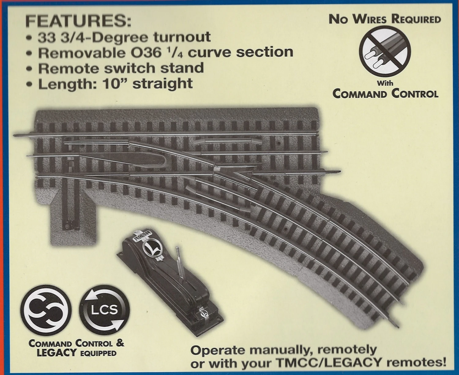 Lionel O-Gauge FasTrack O36 Right Hand Remote Command Switch 4 Lionel O-Gauge FasTrack O36 Right Hand Remote Command Switch - Image 4