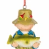 Happy Fisherman Ornament - Fishing Makes Me Happy