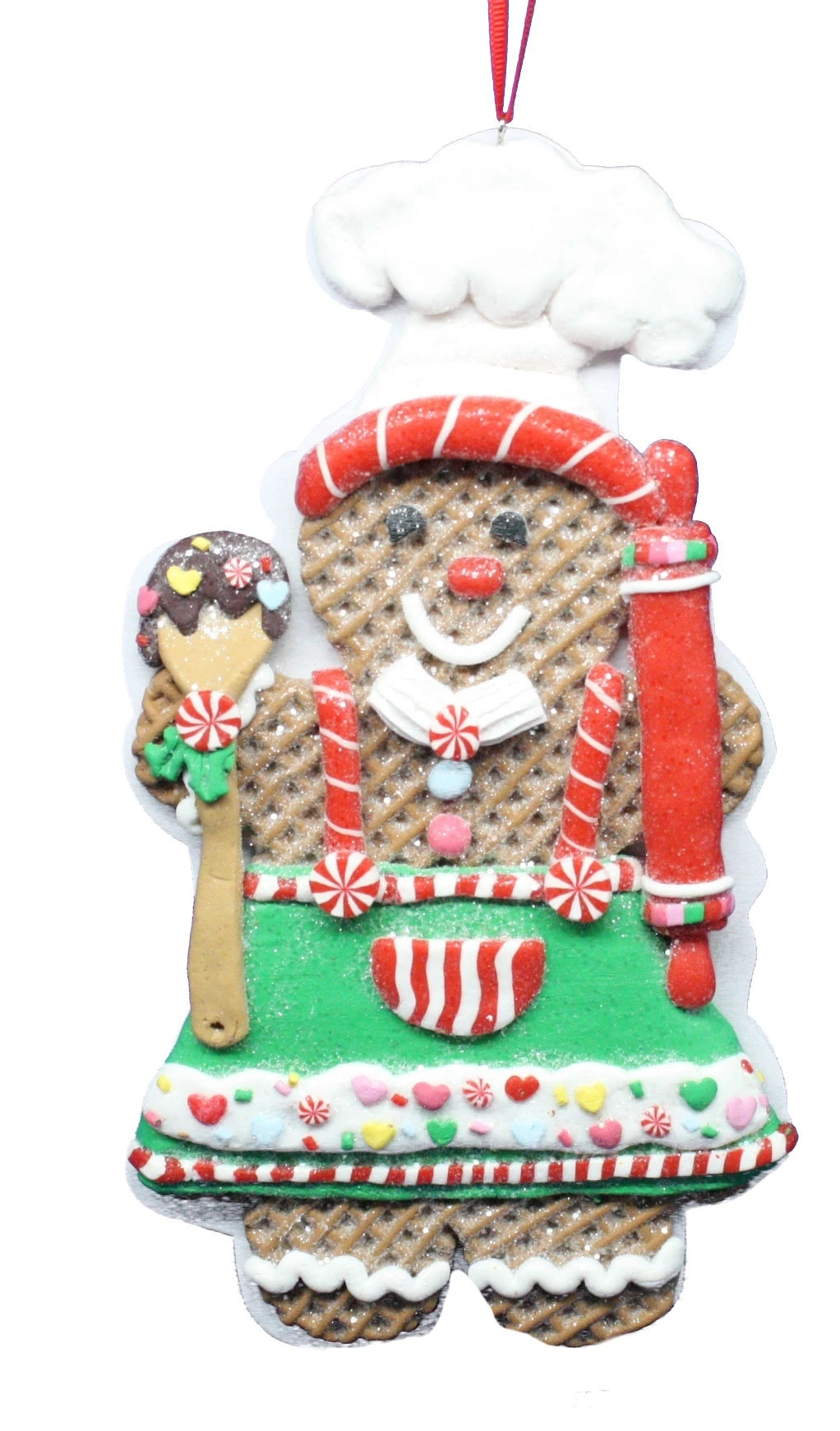 Clay Dough Holiday Gingerbread Girl Oversized Ornament 1 Clay Dough Holiday Gingerbread Girl Oversized Ornament