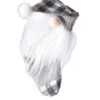 Buffalo Check Gnome Stocking Ornament - Grey