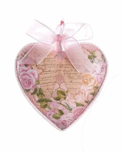 Kurt Adler Blush Boho Chic Glass Pink Heart Ornaments - -Toy Series Store egm1fdugjc0zu9jsgicq