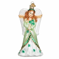 Irish Angel Glass Blown Ornament