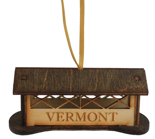 Wooden 3D Vermont Covered Bridge Ornament 3 Wooden 3D Vermont Covered Bridge Ornament - Image 3