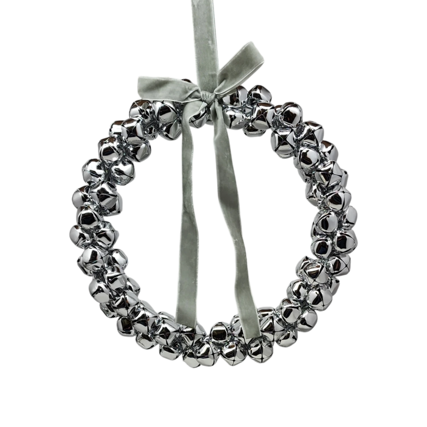 Decoris Silver Bell Wreath Ornament - 10 Inch 1 Decoris Silver Bell Wreath Ornament - 10 Inch