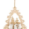 Wooden Angel Scene Ornament