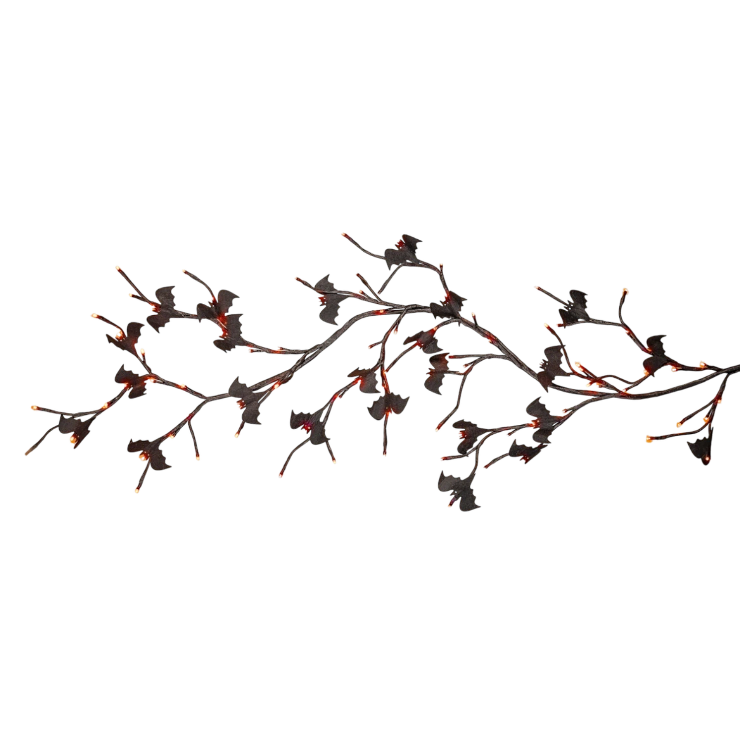 Orange Lighted Halloween Black Garland 2 Orange Lighted Halloween Black Garland - Image 2