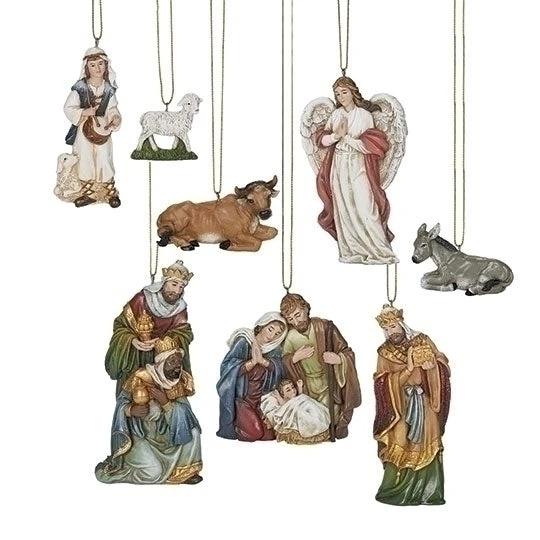 Hanging Ornament Nativity - 8 Piece Set 1 Hanging Ornament Nativity - 8 Piece Set
