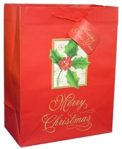 Traditional Lettering Gift Bag - Merry Christmas Red Large -Toy Series Store gnpj66jxlx8co4zoepe3