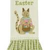 Easter Cat Embroidered Printed Dishtowel