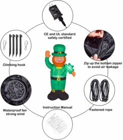 Lucky Leprechaun Lighted Inflatable Blow Up - 5.9 Feet Tall -Toy Series Store gxnpcs5farjcjzffwmqr
