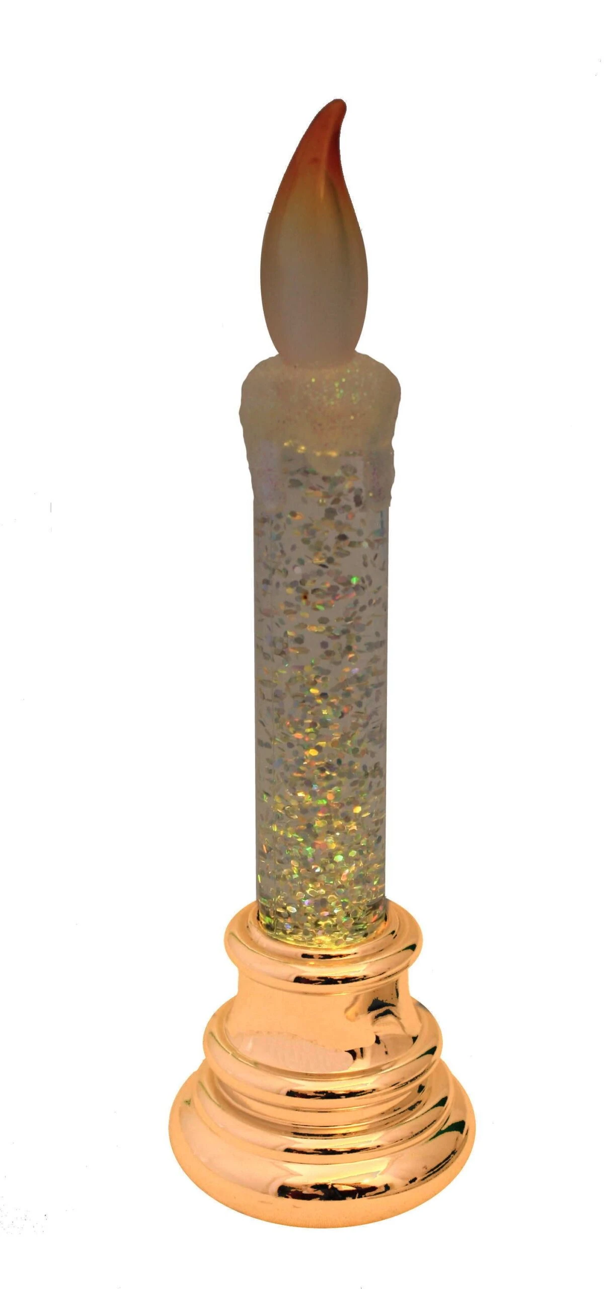 Glitter Water Candle - 6 Inch - Silver Base 3 Glitter Water Candle - 6 Inch - Silver Base - Image 3