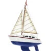 Kurt Adler Yacht With Sails Wooden Ornament - Blue