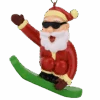 Snowboarding Santa Ornament