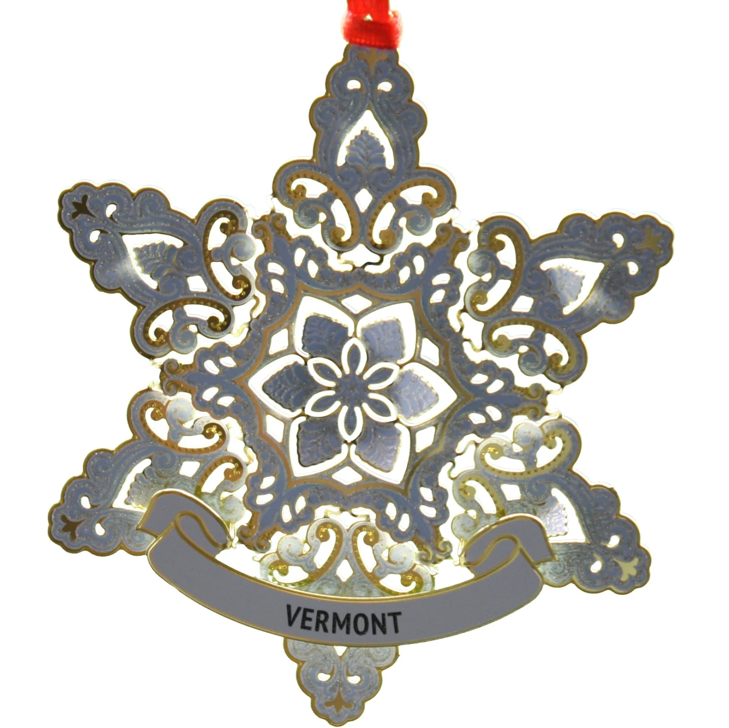 Sparkling Snowflake Collectible Brass Ornament 3 Sparkling Snowflake Collectible Brass Ornament - Image 3