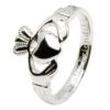 Ladies Claddagh Comfort Fit Silver Ring - Size
