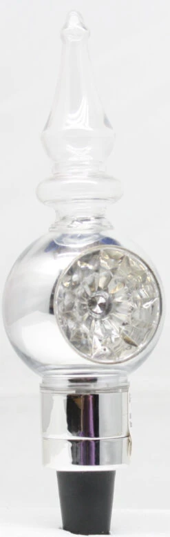 Wine Crystal Eye Stopper - Silver