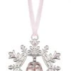 Snowflake Baby Shoe Ornament - Pink