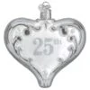 Old World Christmas 25th Anniversary Heart Glass Ornament