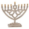 Ornate Nickel Finish Menorah