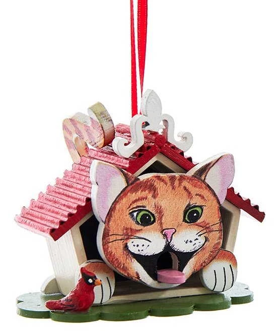 Kurt Adler Cat Birdhouse Ornament - Tabby 4 Kurt Adler Cat Birdhouse Ornament - Tabby - Image 4