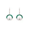 Green Malachite Sterling Silver Claddagh Drop Earrings