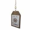 Holiday Tag Sign With Beaded Hanger -