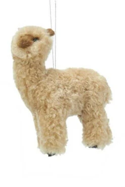 Kurt Adler Alpaca Hanging Ornament - Tan