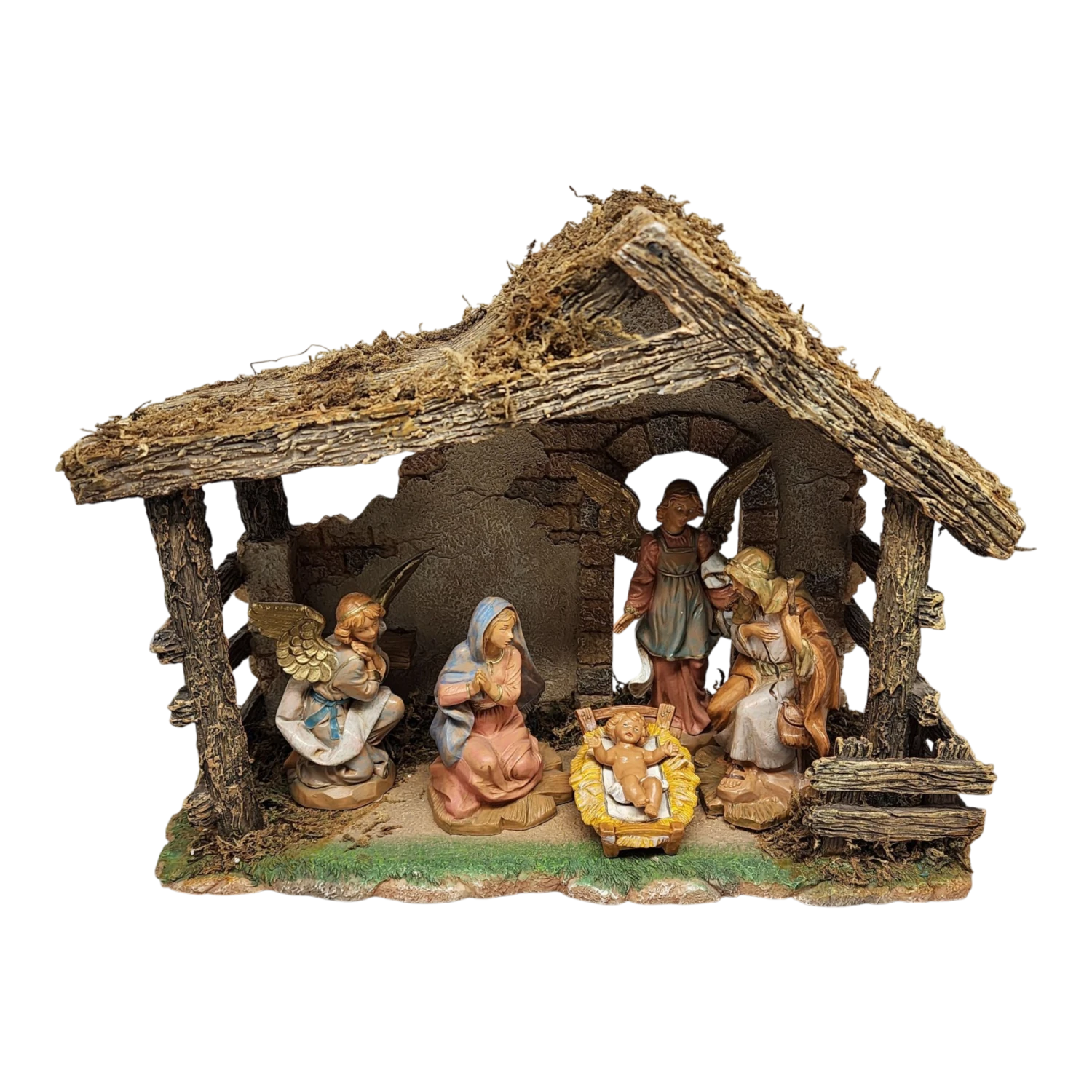 Figure Set With Stable - Fontanini - 5" Scale 3 Figure Set With Stable - Fontanini - 5" Scale - Image 3