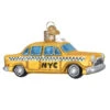 NYC Taxi Cab Glass Ornament