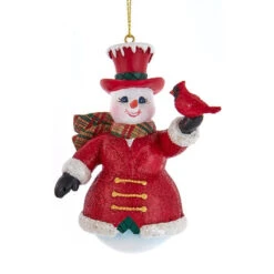 Kurt Adler Tophat Snowman Ornament - Cardinal