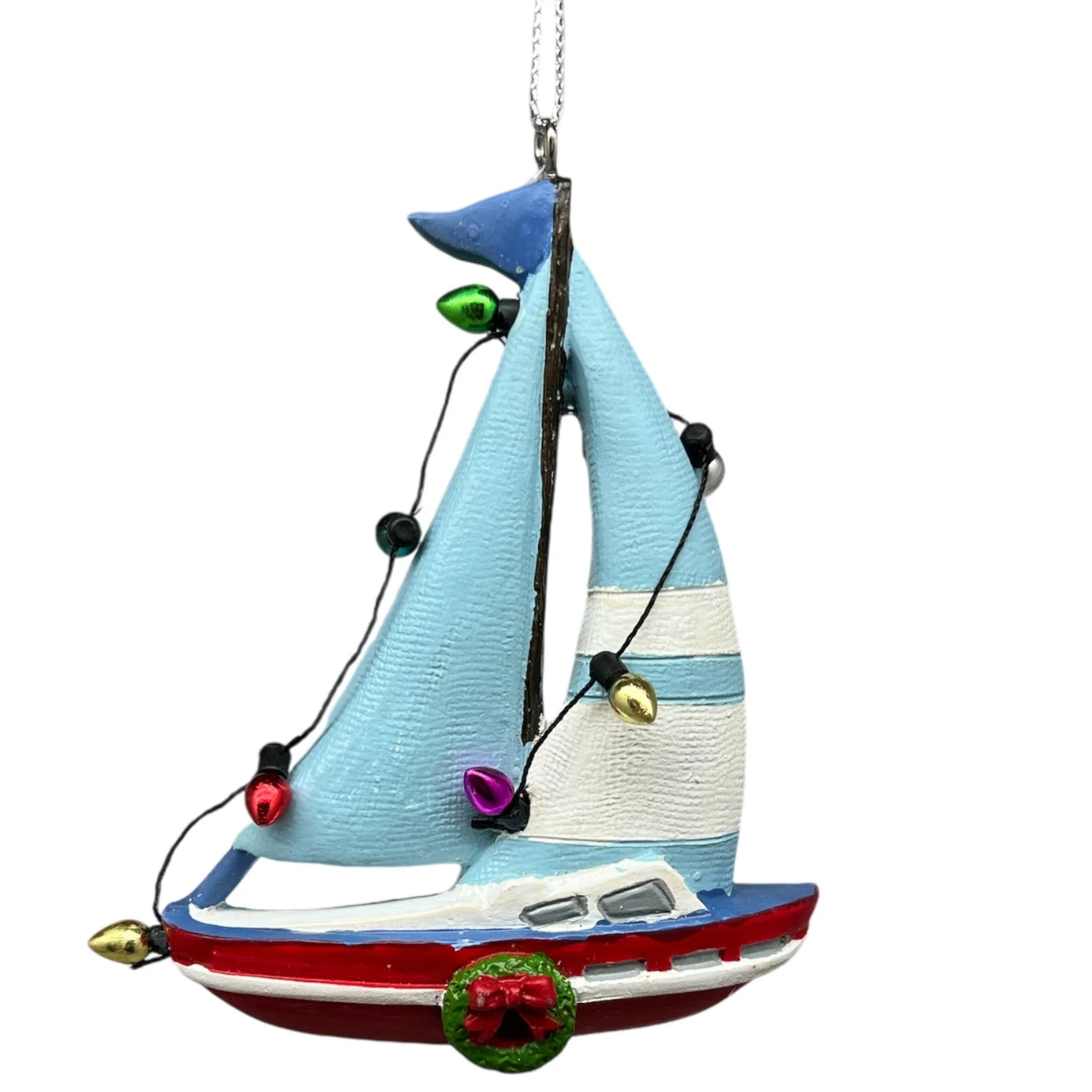 Blue Sailboat Ornament 1 Blue Sailboat Ornament