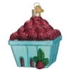 Carton Of Raspberries Glass Ornament