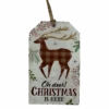 Wooden Plaid Gift Tag Ornament - Oh Deer! Christmas Is Here