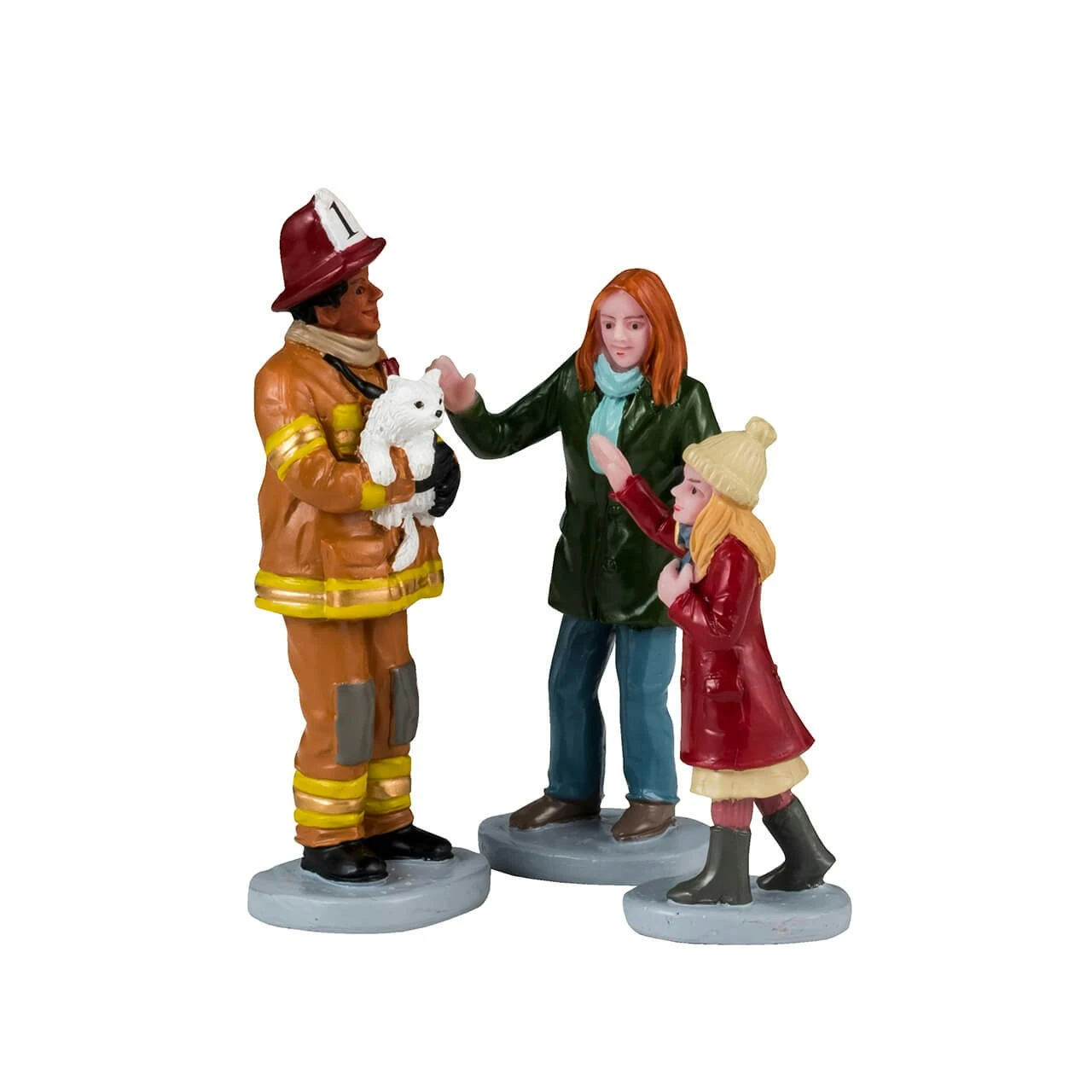Lemax Fireman To The Rescue - 3 Piece Set 1 Lemax Fireman To The Rescue - 3 Piece Set