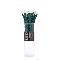 Kurt Adler 50-Light C3 Diamond Warm White LED Green Wire Light Set