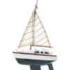 Kurt Adler Yacht With Sails Wooden Ornament - Green