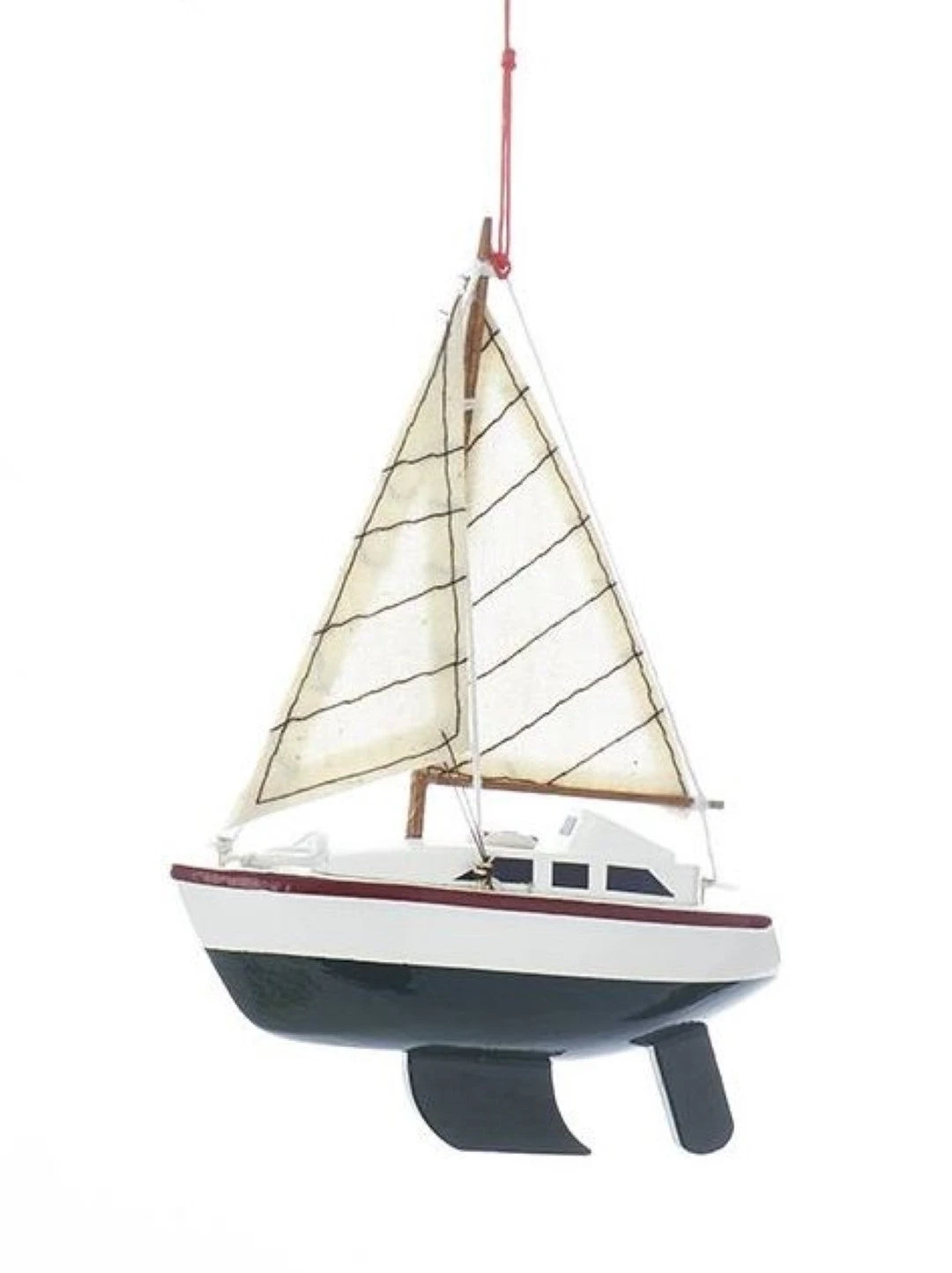 Kurt Adler Yacht With Sails Wooden Ornament - Green 1 Kurt Adler Yacht With Sails Wooden Ornament - Green