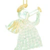 Kurt Adler Spunglass Ornament - Gold Angel Herald