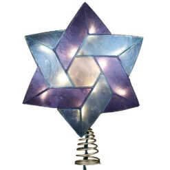 Kurt Adler Star Of David Capiz Treetop - 10 Light - 8.5 Inch -Toy Series Store rgvogt5hrycjpc3hnupd